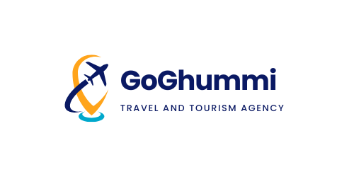 Blue and Yellow Simple Modern Travel and Tourism Agency Logo Design